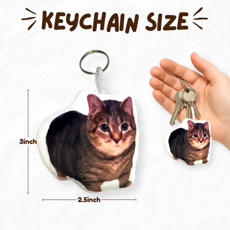 OIIA Spinning Cat Plush Keychain with Squeeze-Activated Sound Feature, Humorous Cat Bag Charm